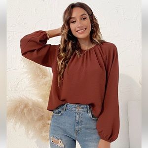 Shein “coffee brown” blouse